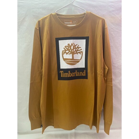 NWT Timberland Men's Wheat Boot Colored Long-Sleeve Tee Size L 100% Cotton - Picture 1 of 6